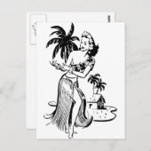 Hula Mädchen Postkarte (Vorne/Hinten)