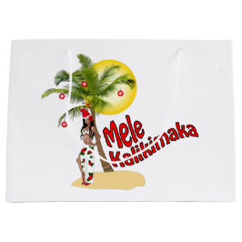 Hula Mele Kalikimaka Weihnachtsgeschenk-Tasche Große Geschenktüte