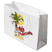 Hula Mele Kalikimaka Weihnachtsgeschenk-Tasche Große Geschenktüte (Rückseite Schrägansicht)
