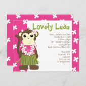 Hula Monkey Einladung (Vorne/Hinten)