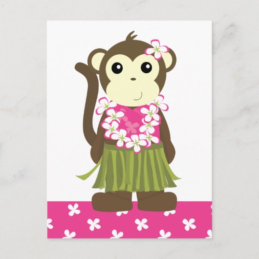 Hula Monkey Postkarte (Vorderseite)