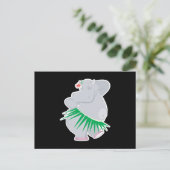 Hula Nilpferd Postkarte (Stehend Vorderseite)