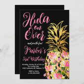 Hula on over, Luau, Ananas Birthday Party Einladung (Vorne/Hinten)