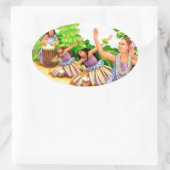 Hula Ovaler Aufkleber (Tasche)