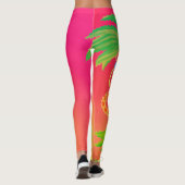 Hula Palm (Sonnenuntergang orange) Leggings (Rückseite)