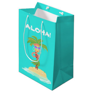 Hula Palmen-Geschenktasche Mittlere Geschenktüte