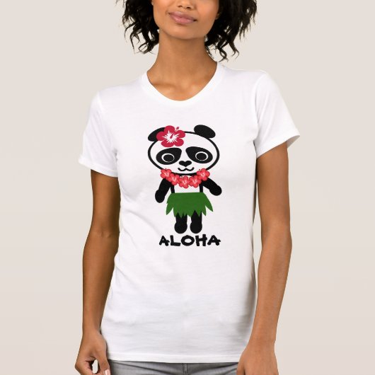 Hula Panda-Damen-Unterhemd T-Shirt (Vorderseite)