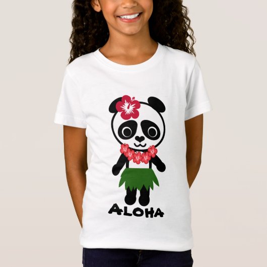 Hula Panda - Mädchen-Baby - Puppe (angepasst) T-Shirt (Vorderseite)