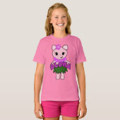 Hula Piggy Girls Baby Doll (Fitted) T-Shirt (Vorne ganz)