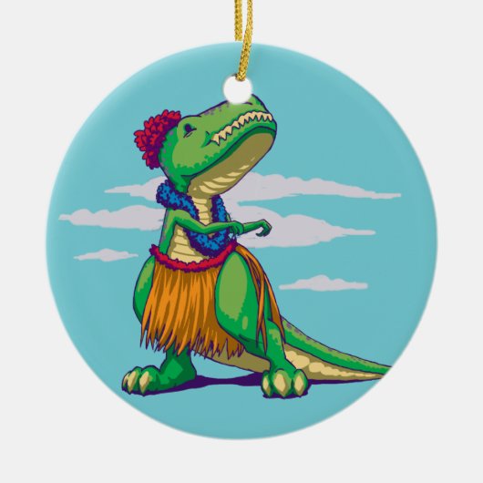 Hula Rex Keramik Ornament (Vorne)