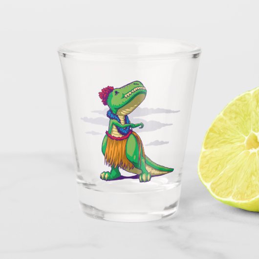 Hula Rex Schnapsglas (Vorderseite)