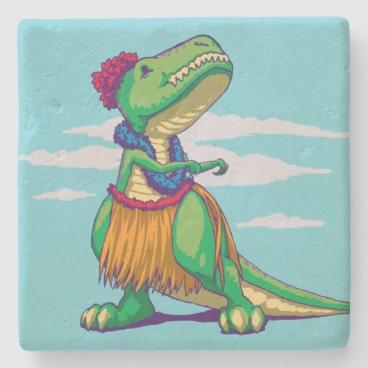 Hula Rex Steinuntersetzer (Vorderseite)