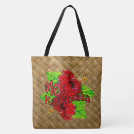 Hula rote Hibiskus Mele Kalikimaka Tasche