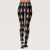 Hula Schweine auf schwarzen Leggings (Rückseite)