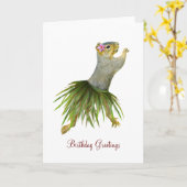 Hula Squirrel Birthday Card Karte (Gelbe Blume)
