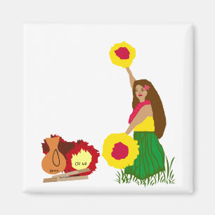 Hula Tänzer mit ihrem hawaiischen Magnet