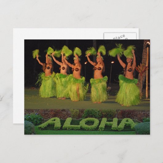 Hula Tänzer Postkarte (Vorne/Hinten)