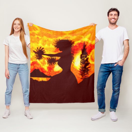 Hula-Tänzerin Fleecedecke (Beispiel)