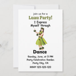 Hula-Tänzerin Mädchen Ausdruckstanz Luau-Party Einladung