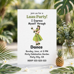 Hula-Tänzerin Mädchen Ausdruckstanz Luau-Party Einladung
