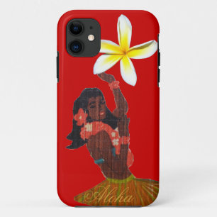 Hula Tänzertropischer Plumeria auf Rot Case-Mate iPhone Hülle