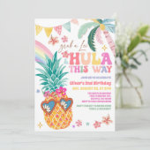 Hula This Way Luau Aloha Tropical Summer Birthday Einladung (Stehend Vorderseite)