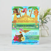 Hula zu über Luah Geburtstag Einladungen (Stehend Vorderseite)