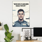 Hülkenberg Quote Poster – Never Give Up (Heimbüro)