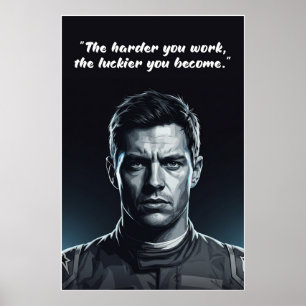 Hülkenberg-Zitatposter – Harte Arbeit schafft Glüc Poster