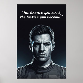 Hülkenberg-Zitatposter – Harte Arbeit schafft Glüc Poster