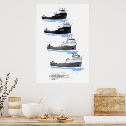 Hull 424 Frachtgeschichte Poster (Küche)