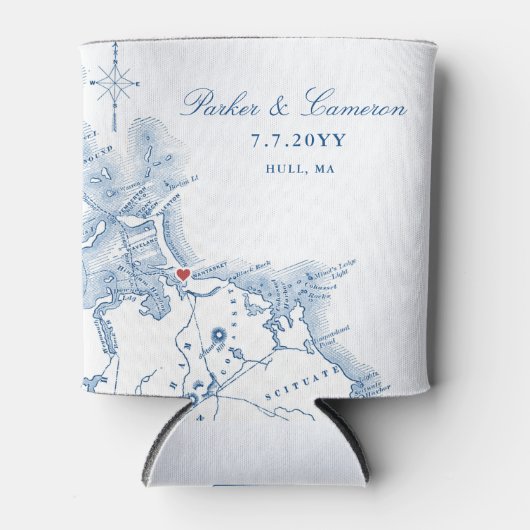 Hull Massachusetts Gastgeschenk Hochzeit Drink Dosenkühler (Vorderseite)