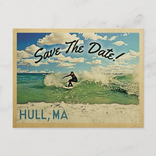 Hull Save the Date California Surfing Ankündigungspostkarte (Vorderseite)