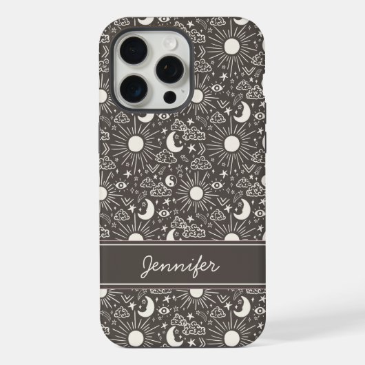 Hülle für Celestial Sun & Moon Phone | Benutzerdef iPhone Hülle (Rückseite)