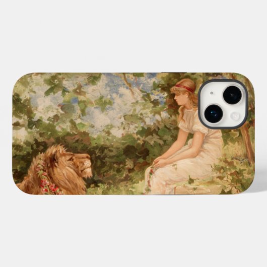 Hülle für iPhone/iPad 'Dame mit Löwe' (Rückseite (Horizontal))
