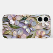 Hülle für iPhone mit Blumenmotiv aus Buntglas Past (Rückseite (Horizontal))