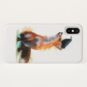 Hülle für Smartphone, Fuchs und Raben. (Rückseite (Horizontal))