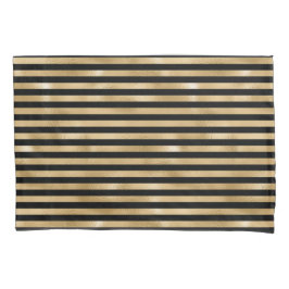 Hüllen für Betten mit schwarzem und goldgestrichen Kissenbezug