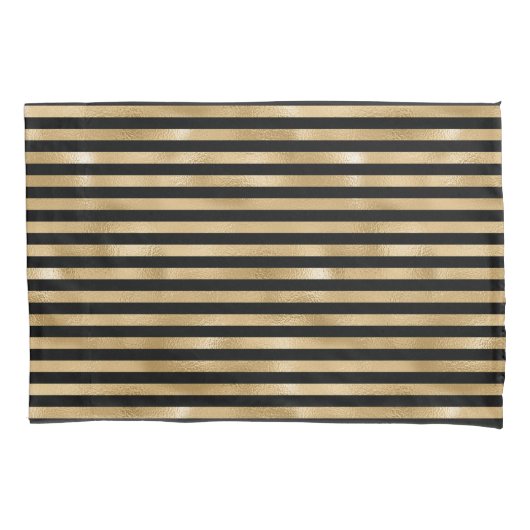 Hüllen für Betten mit schwarzem und goldgestrichen Kissenbezug (Vorderseite-Links)