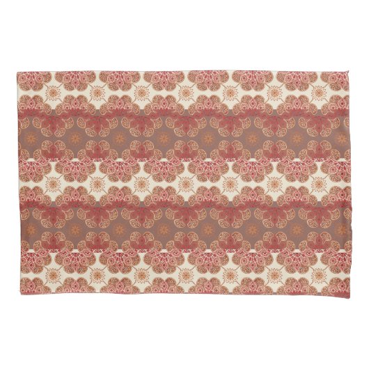 Hüllen rot, braun, creme kissenbezug (Vorderseite-Links)