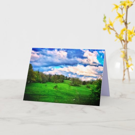 HÜLLSIDE PASTURE GREETURE CARD KARTE (Gelbe Blume)