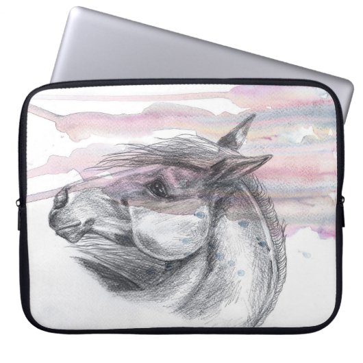 Hülse des Pferdekopf-1 Laptopschutzhülle (Vorderseite)