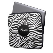 HÜLSE DES ZEBRA-PRINT-MONOGRAM-LAPTOP LAPTOPSCHUTZHÜLLE (Vorderseite Links)