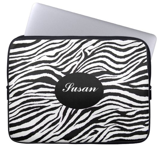 HÜLSE DES ZEBRA-PRINT-MONOGRAM-LAPTOP LAPTOPSCHUTZHÜLLE (Vorderseite)