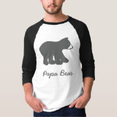 Hülsen-Baseball-T-Shirt des Papa-Bärn-3/4 T-Shirt (Vorderseite)