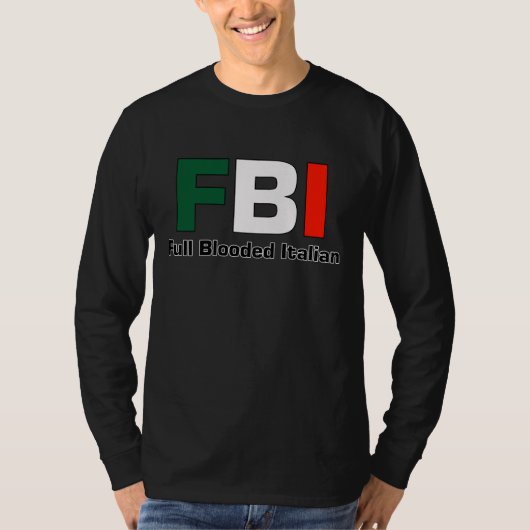 Hülsen-Schwarz-T-Shirt FBI volles Blooded T-Shirt (Vorderseite)