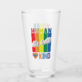 Human | Be Kind | Rainbow | LGBTQ Glas (Rückseite)