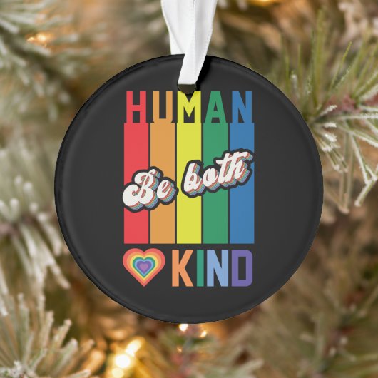 Human | Be Kind | Rainbow | LGBTQ Ornament (Baum)