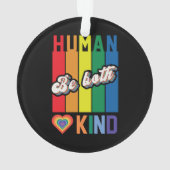 Human | Be Kind | Rainbow | LGBTQ Ornament (Rückseite)