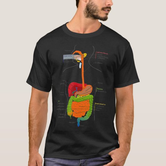 Human Body Digestive System Gastrointestinal Tract T-Shirt (Vorderseite)